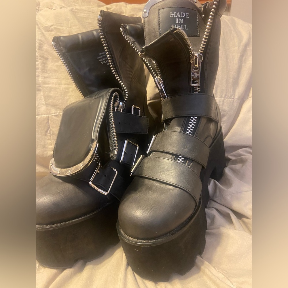 Current Mood Made In Hell Platform Boots - image 1